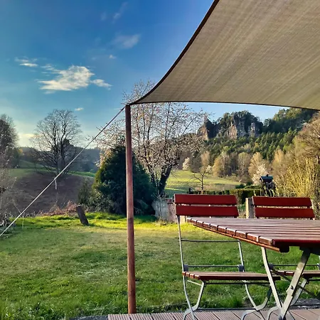 Gipfelblick Im Sandsteinidyll アパート *